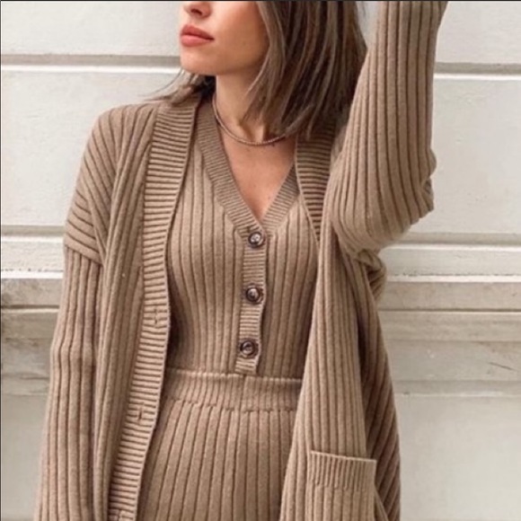 ZARA CABLE KNIT JUMPSUIT - Picture 4 of 6